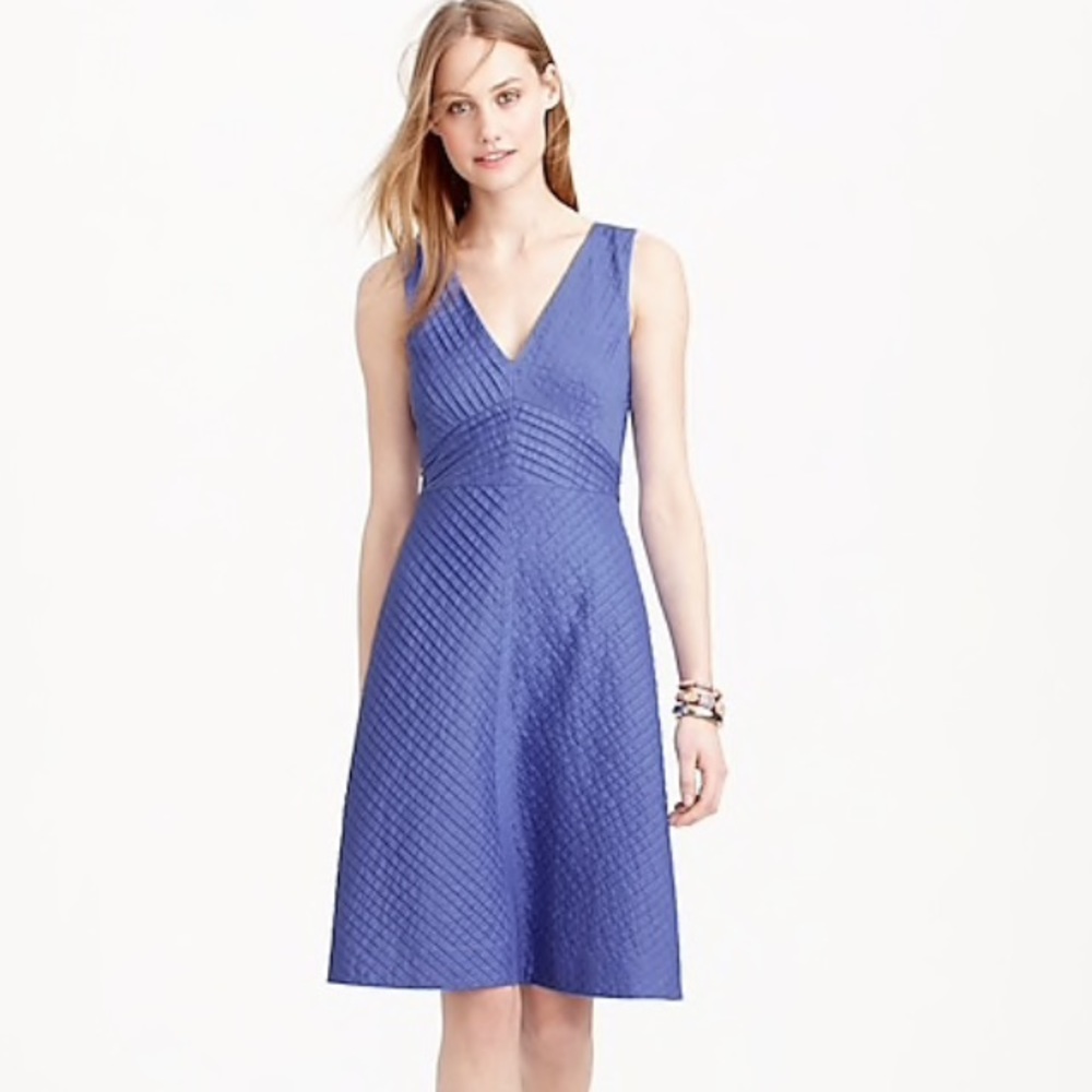 J Crew chevron pleated periwinkle blue dress
